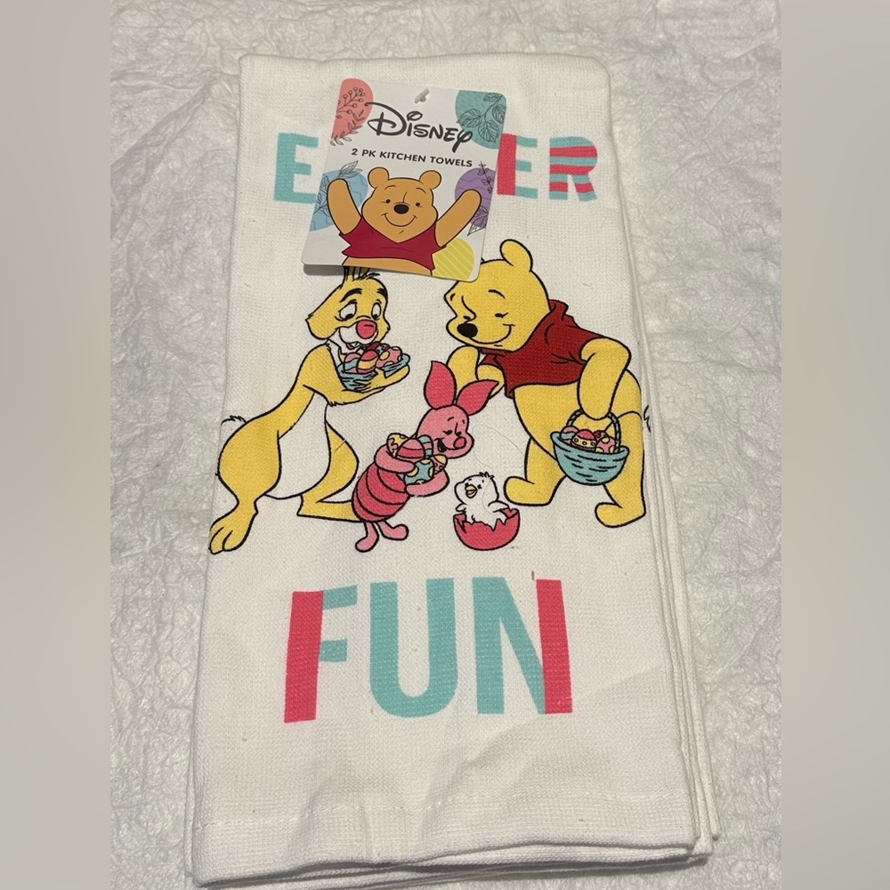 Disney pastel Winnie the Pooh Easter Kitchen Towel set of 2 in a Pack